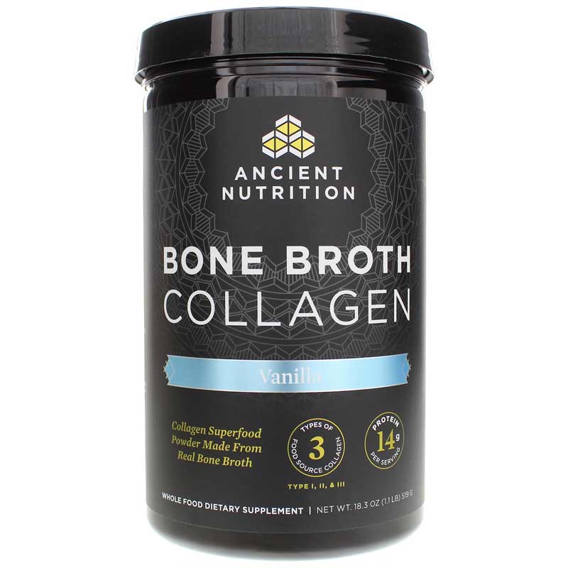 Ancient Nutrition Bone Broth Collagen Vanilla 18.3 Oz
