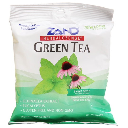 Zand - Herbalozenge Green Tea with Echinacea Sweet Mint - 15 Lozenges