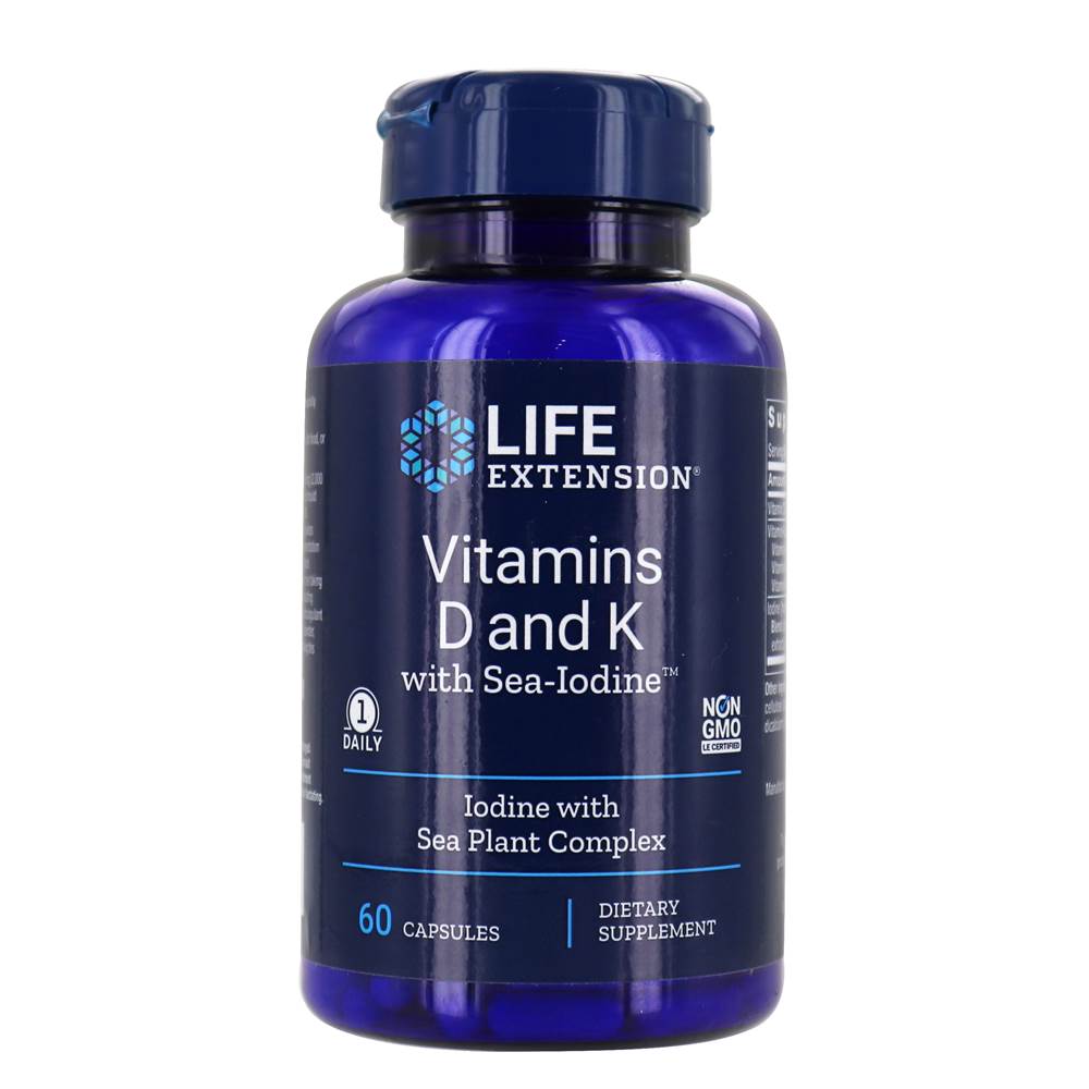 Life Extension - Vitamins D and K with Sea-Iodine - 60 Capsules
