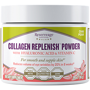 Collagen Replenish Powder with Hyaluronic Acid & Vitamin C - Chai Pear (30 Servings)