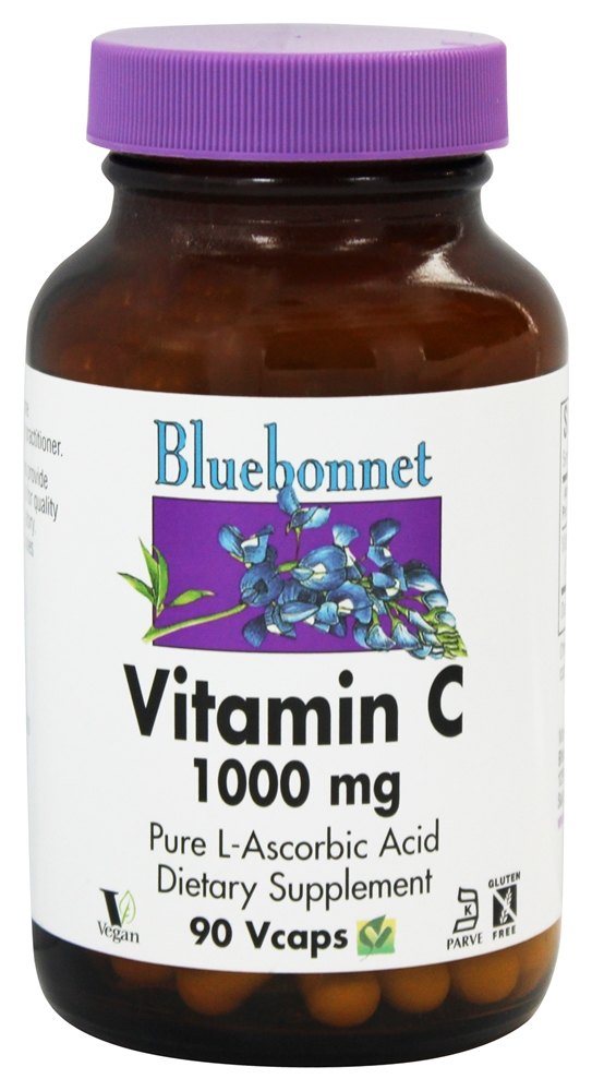 Bluebonnet Nutrition - Vitamin C Pure L-Ascorbic Acid 1000 mg. - 90 Vegetarian Capsules