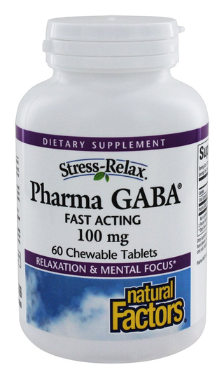 Natural Factors - Stress-Relax Pharma GABA Fast Acting - 60 Chewable Tablets
