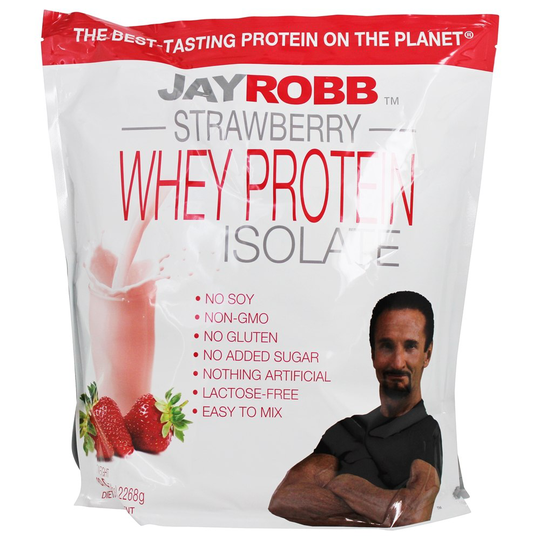 Jay Robb - Whey Protein Isolate Powder Strawberry - 5 lbs.