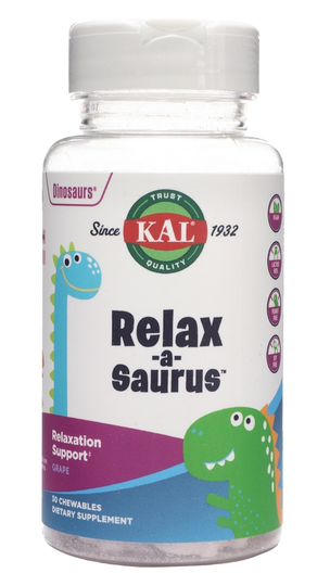 Kal - Dinosaurs Relax-A-Saurus Relaxation Support For Kids Grape - 30 Chewables