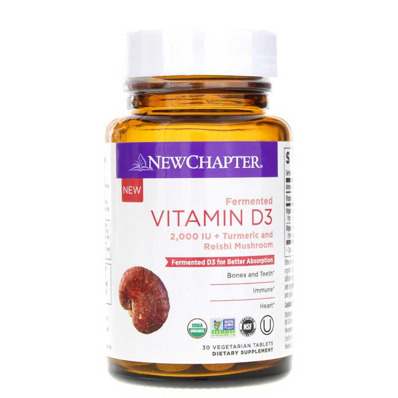 New Chapter Fermented Vitamin D3 2,000 IU 30 Veg Tablets