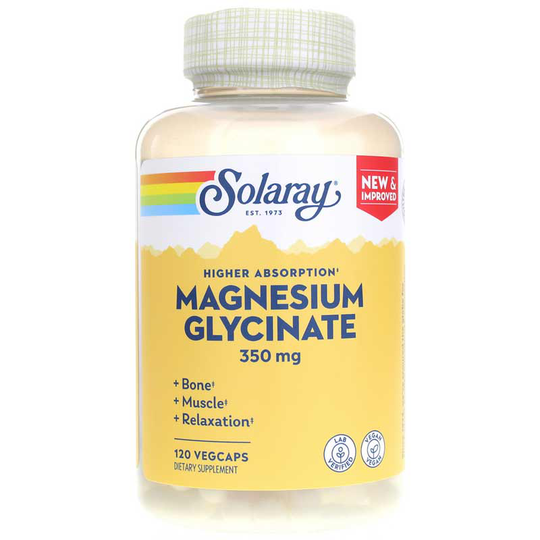 Solaray Magnesium Glycinate 350 Mg, 120 Veg Capsules