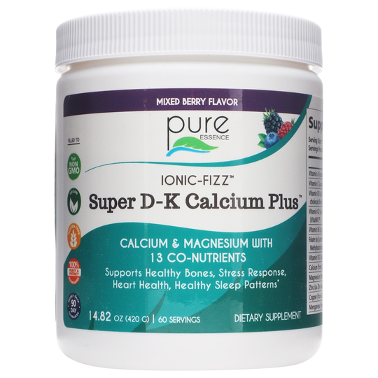 Pure Essence Labs - Ionic-Fizz Super D-K Calcium Plus Powder Mixed Berry Flavor - 14.82 oz.