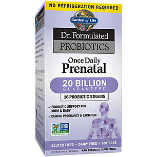 Dr. Formulated Once Daily Prenatal Probiotics - 20 Billion CFUs (30 Vegetarian Capsules)