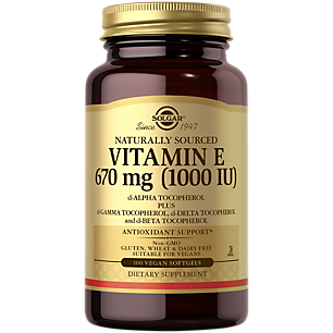 Natural Vitamin E - 1,000 IU (100 Vegetarian Softgels)