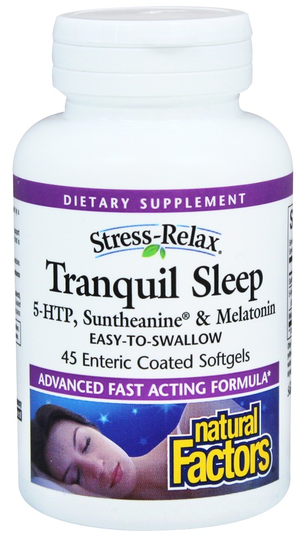 Natural Factors - Stress-Relax Tranquil Sleep 5-HTP Suntheanine & Melatonin - 45 Enteric Coated Softgels
