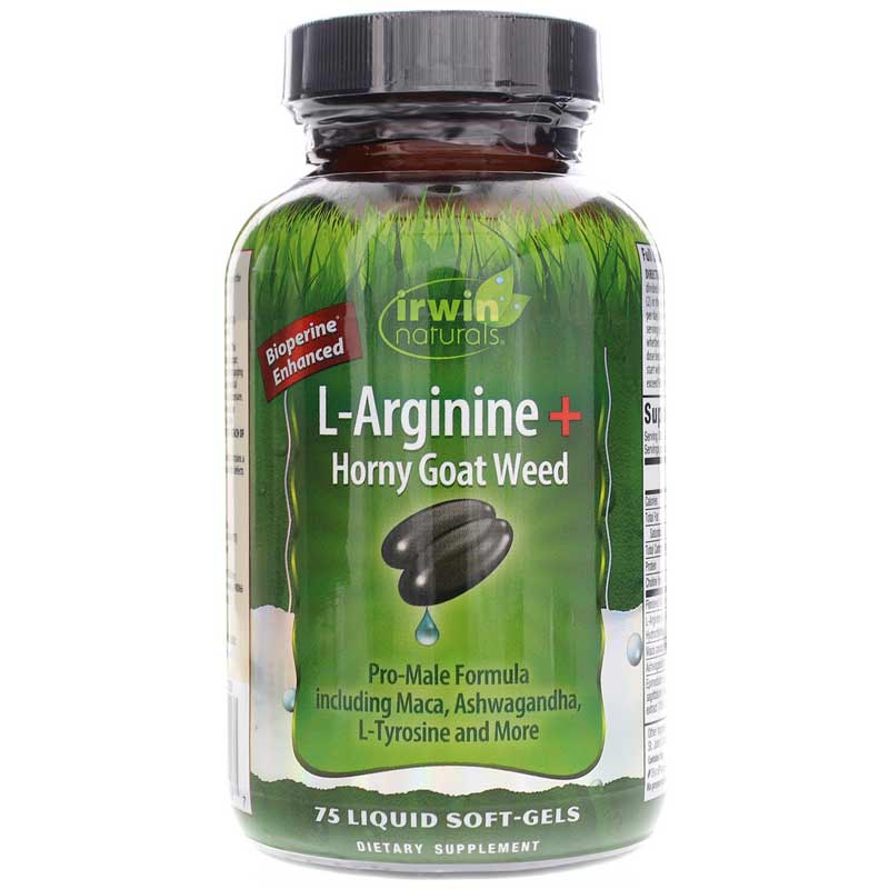Irwin Naturals L-Arginine + Horny Goat Weed 75 Liquid Softgels