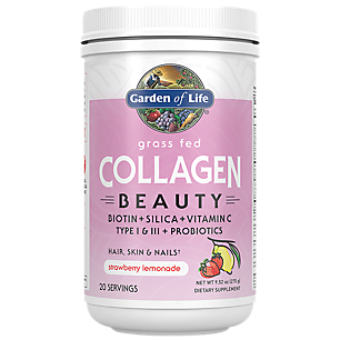 Grass Fed Collagen Beauty Powder for Hair, Skin & Nails - Bovine Type I & III - Strawberry Lemonade (20 Servings)