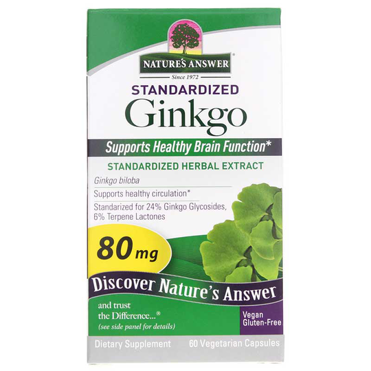 Natures Answer Ginkgo Standardized 60 Veg Capsules
