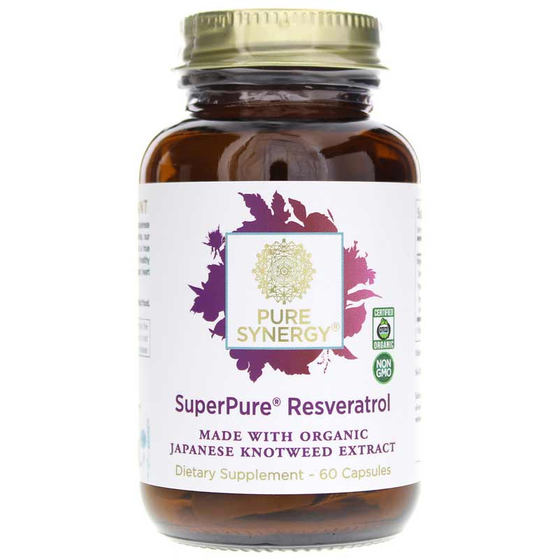 Pure Synergy SuperPure Resveratrol Organic Extract Capsules 60 Veg Capsules