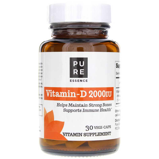 Pure Essence Labs Vitamin-D 2000 IU 30 Veg Capsules