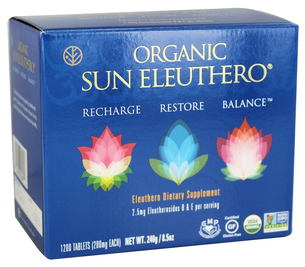 Sun Chlorella - Organic Sun Eleuthero - 1200 Tablets
