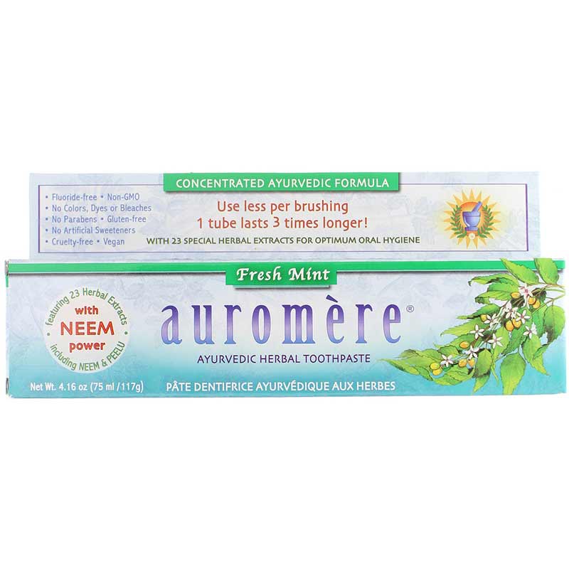 Auromere Ayurvedic Herbal Toothpaste Fresh Mint 4.16 Oz