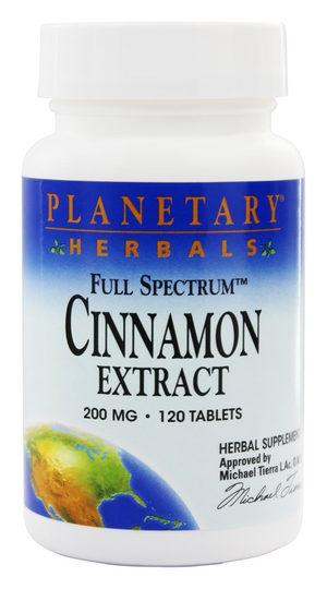 Planetary Herbals - Cinnamon Extract Full Spectrum 200 mg. - 120 Tablets