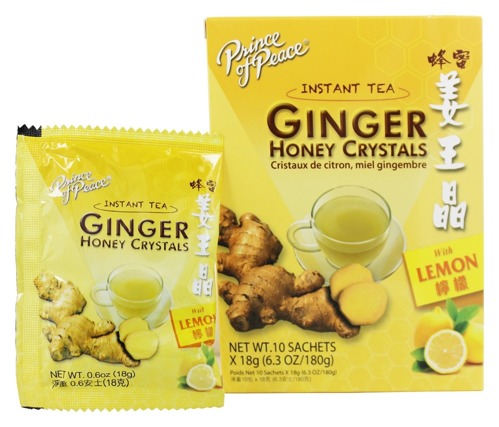 Prince of Peace - Instant Tea Ginger Honey Crystals with Lemon - 10 Sachet(s)