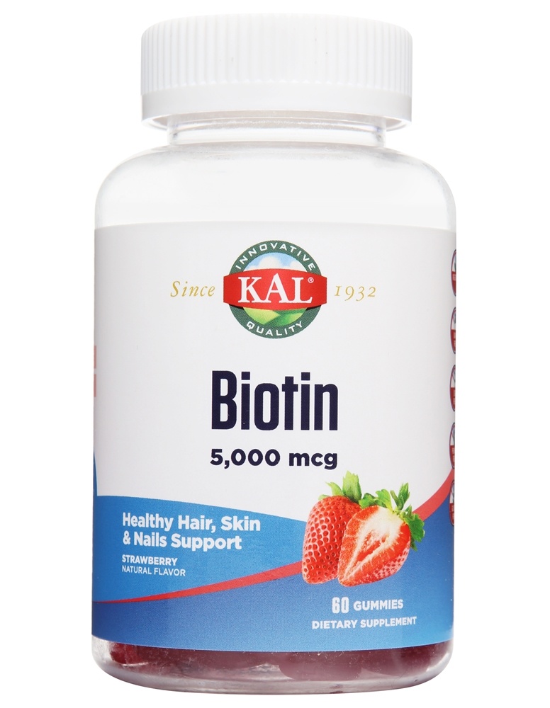 Kal - Biotin Strawberry Natural Flavor 5 mcg. - 60 Gummies