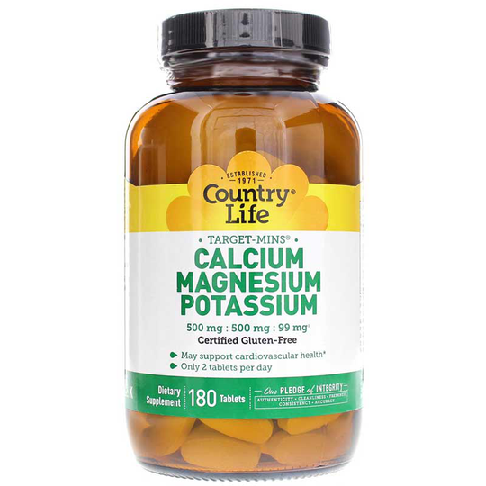 Country Life Calcium Magnesium Potassium 180 Tablets