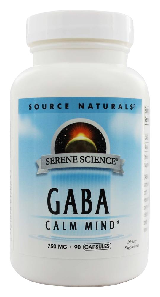 Source Naturals - GABA Calm Mind Gamma Aminobutyric Acid 750 mg. - 90 Capsules