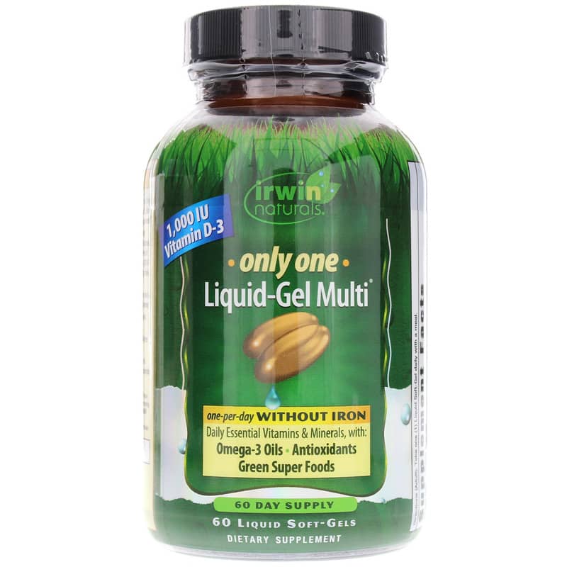Irwin Naturals Only One Liquid-Gel Multi without Iron 60 Liquid Softgels