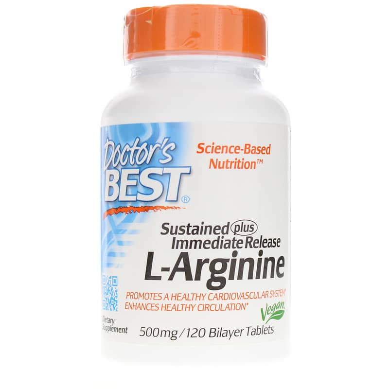Doctors Best Sustained + Immediate Release L-Arginine 500 Mg 120 Tablets
