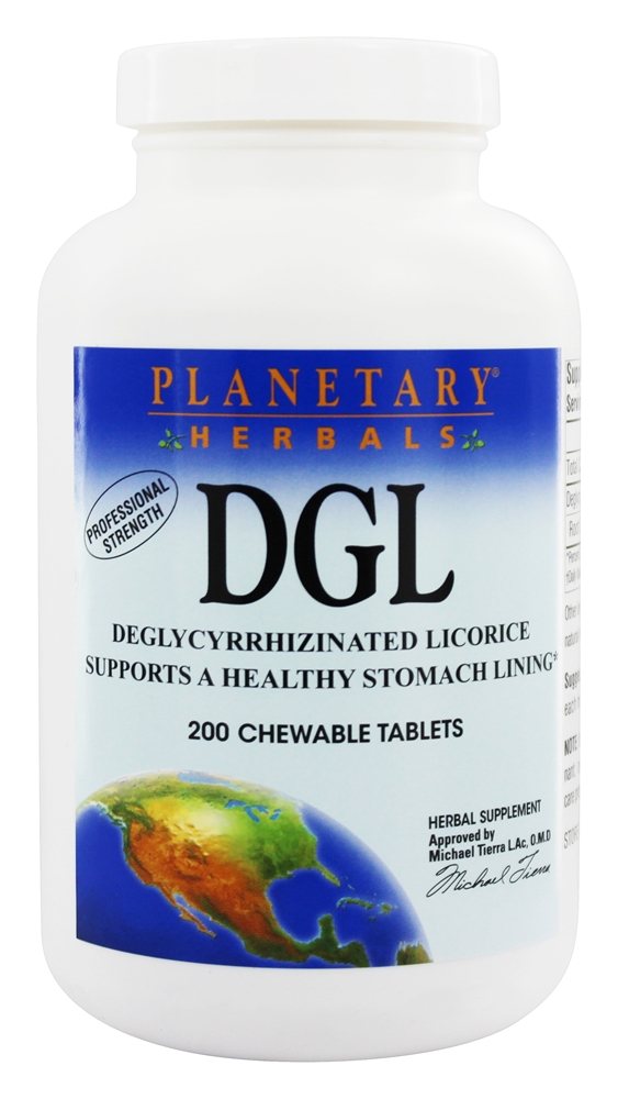 Planetary Herbals - DGL Deglycyrrhizinated Licorice - 200 Chewable Tablets Formerly Planetary Formulas