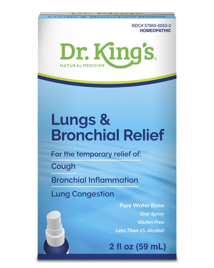 King Bio - Lungs & Bronchial Relief Oral Spray Homeopathic Natural Medicine - 2 fl. oz.