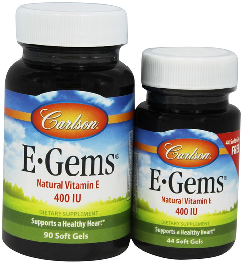 Carlson Labs - E Gems Natural Vitamin E Bonus Pack 400 IU - 134 Softgels