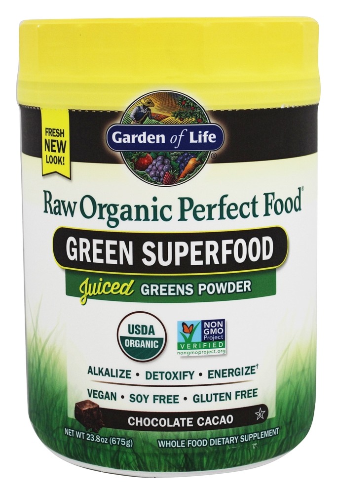 Garden of Life - Perfect Food Raw Organic Green Super Food Chocolate Cacao - 23.8 oz.