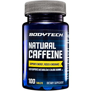 Natural Caffeine Supports Energy, Focus & Endurance - 200 MG (100 Tablets)