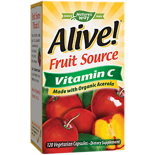 Alive! Organic Vitamin C - 100% Whole Food Complex (120 Vegetarian Capsules)