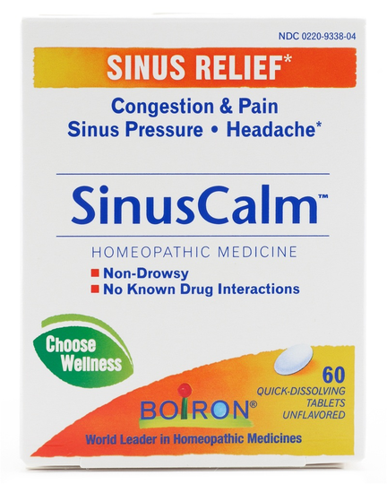 Boiron - SinusCalm Homeopathic Medicine for Sinus Relief - 60 Quick Dissolve Tablets