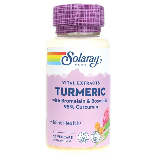 Solaray Turmeric with Bromelain & Boswellia, 95% Curcumin 60 Veg Capsules