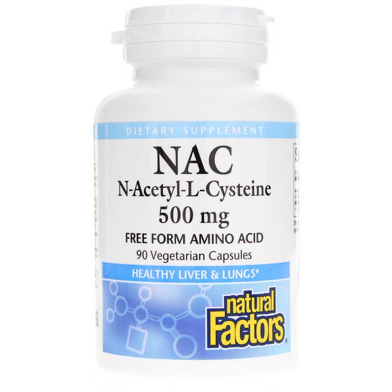 Natural Factors NAC N-Acetyl-L-Cysteine 500 Mg 90 Veg Capsules