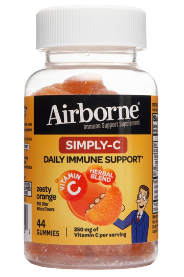 Airborne - Simply-C Daily Immune Support Zesty Orange - 44 Gummies