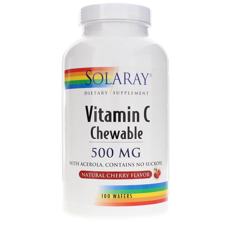 Solaray Vitamin C 500 Mg Chewable in Natural Cherry Flavor 100 Chewables