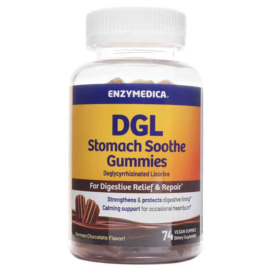 Enzymedica - DGL Stomach Soothe Gummies German Chocolate - 74 Vegan Gummies