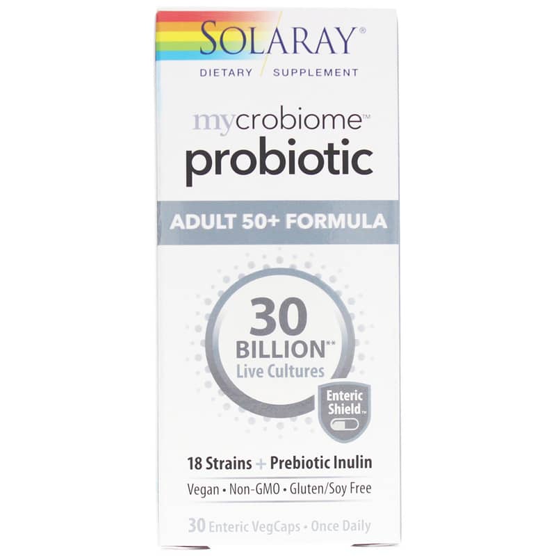 Solaray Mycrobiome Probiotic 30 Billion Cfu, Adult 50+ Formula 30 Enteric Coated Veg Capsules