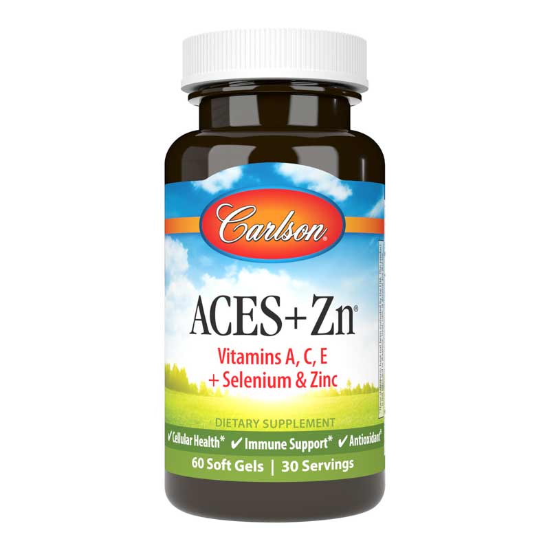 Carlson Labs ACES+Zn Vitamins A, C, E + Selenium & Zinc 60 Softgels