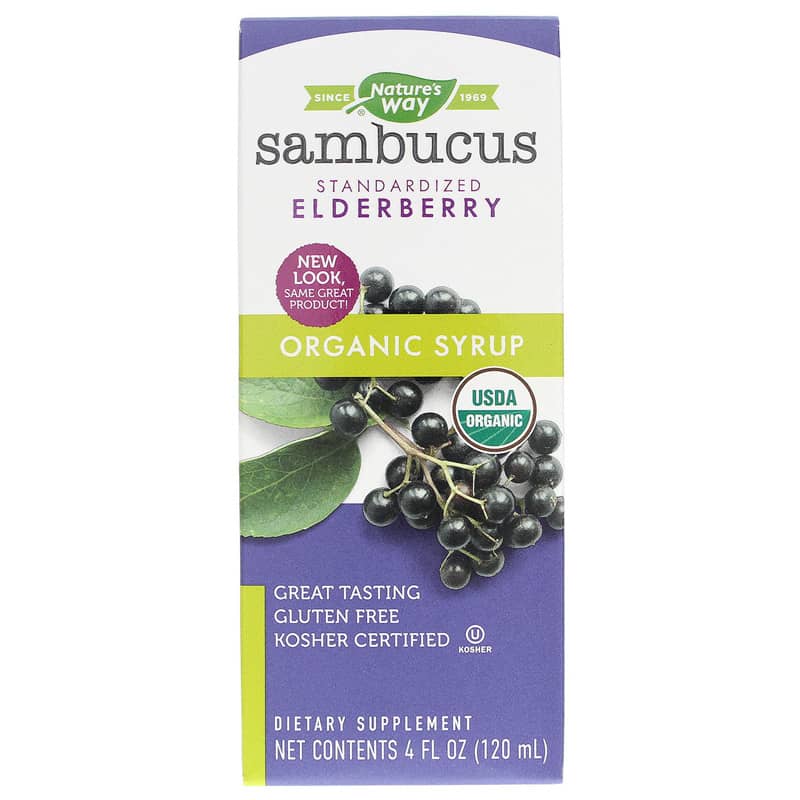Natures Way Sambucus Elderberry Organic Syrup 4 Oz