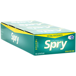 Spry Sugar Free Gum with Xylitol - Natural Wintergreen (20 Packs)