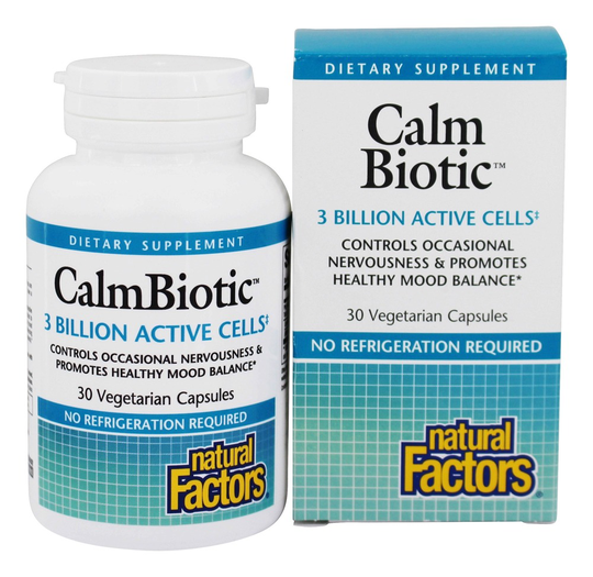 Natural Factors - CalmBiotic Probiotic for Occasional Nervousness 3 Billion CFU - 30 Vegetarian Capsules