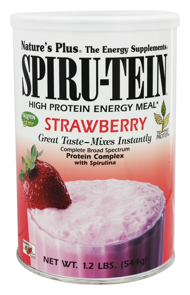 Natures Plus - Spiru-Tein High Protein Energy Meal Strawberry - 1.2 lbs.