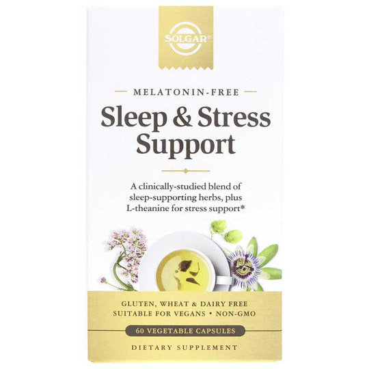 Solgar Sleep & Stress Support Melatonin-Free, 60 Veg Capsules