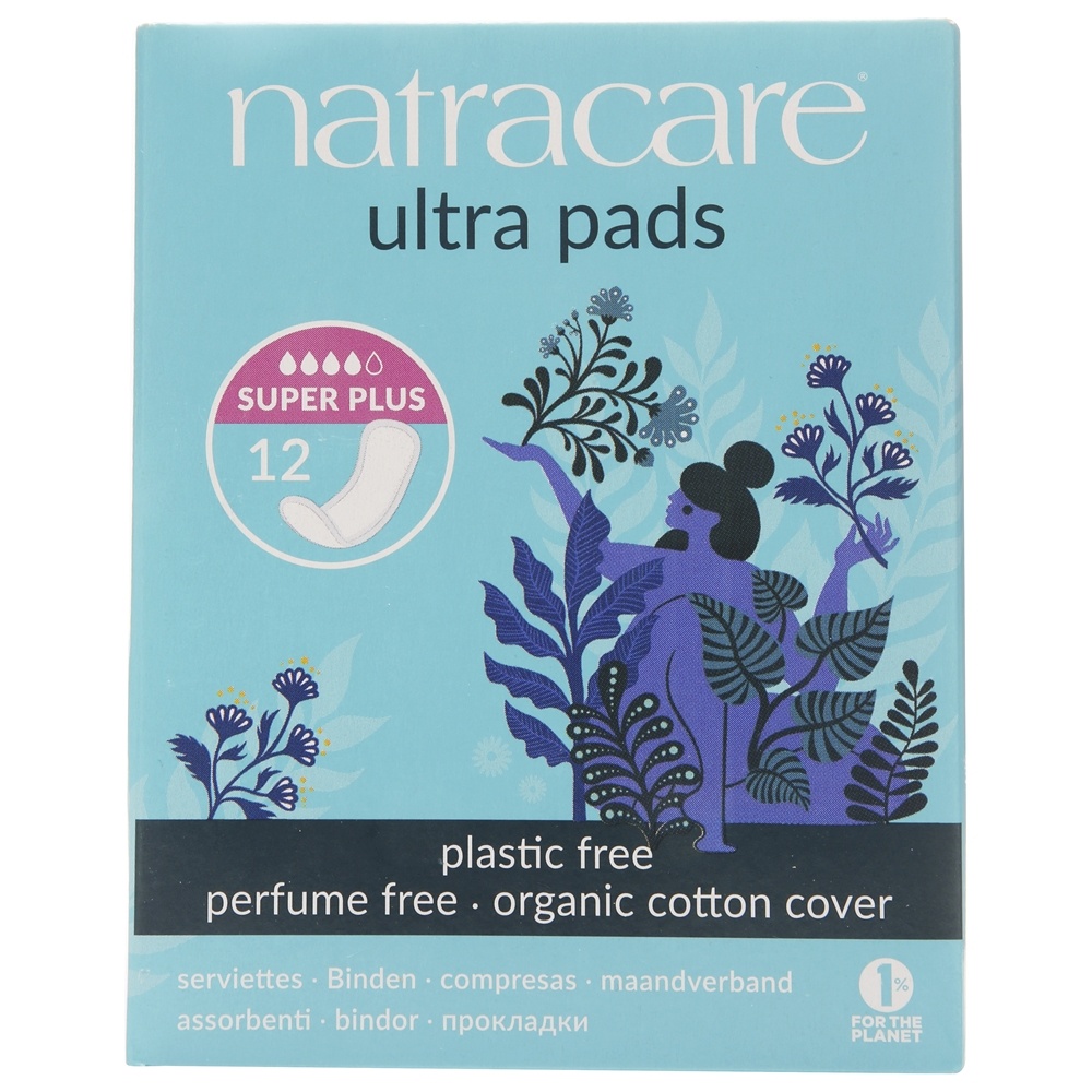 Natracare - Cotton Natural Feminine Pads Ultra Super Plus - 12 Pad(s)