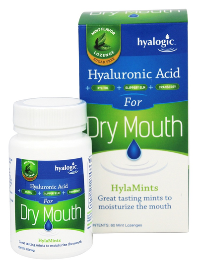 Hyalogic - Hyaluronic Acid for Dry Mouth Mint Flavor - 60 Lozenges