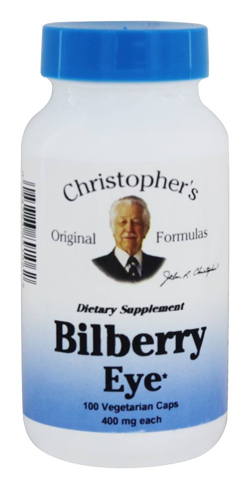Dr. Christopher's Original Formulas - Bilberry Eye 400 mg. - 100 Vegetarian Capsules